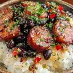 beans and rice with sausage - featured image