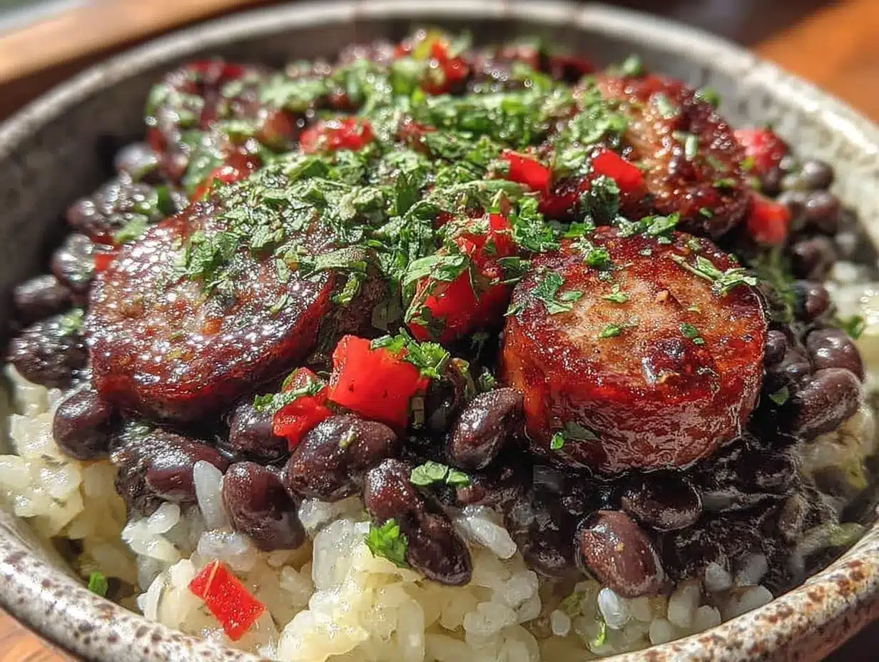 beans and rice with sausage preparation steps