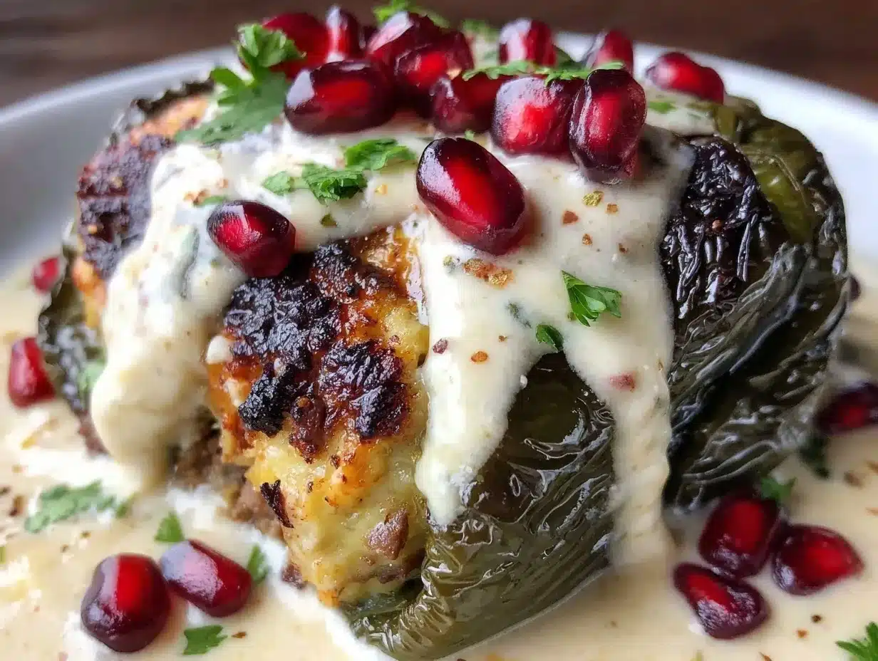 Chiles en Nogada preparation steps