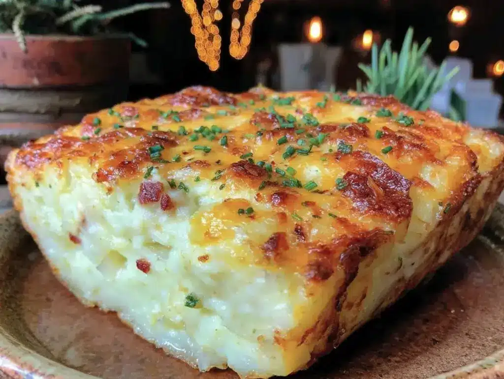 cozy cheesy potato casserole - featured image