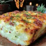 cozy cheesy potato casserole - featured image