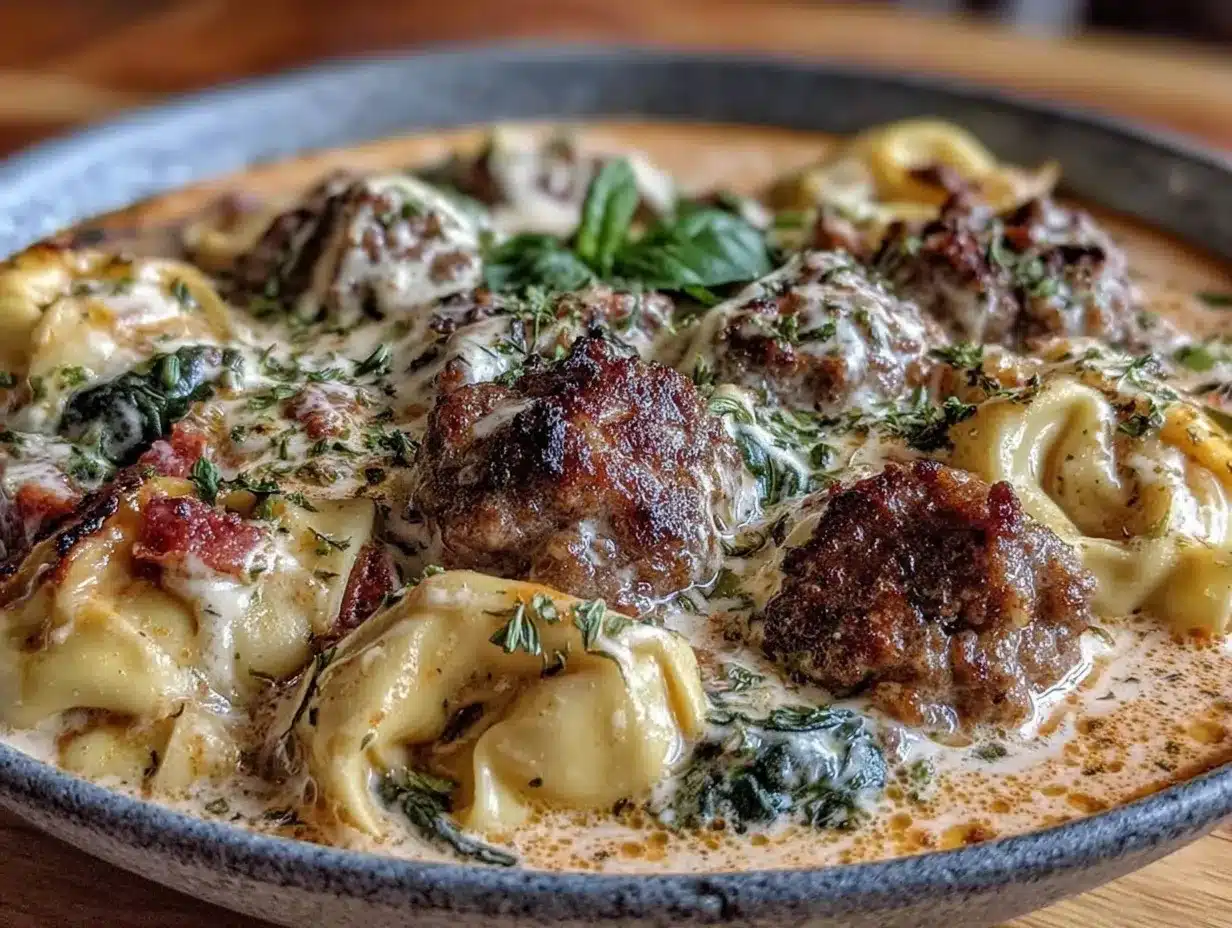 cozy creamy sausage tortellini soup preparation steps