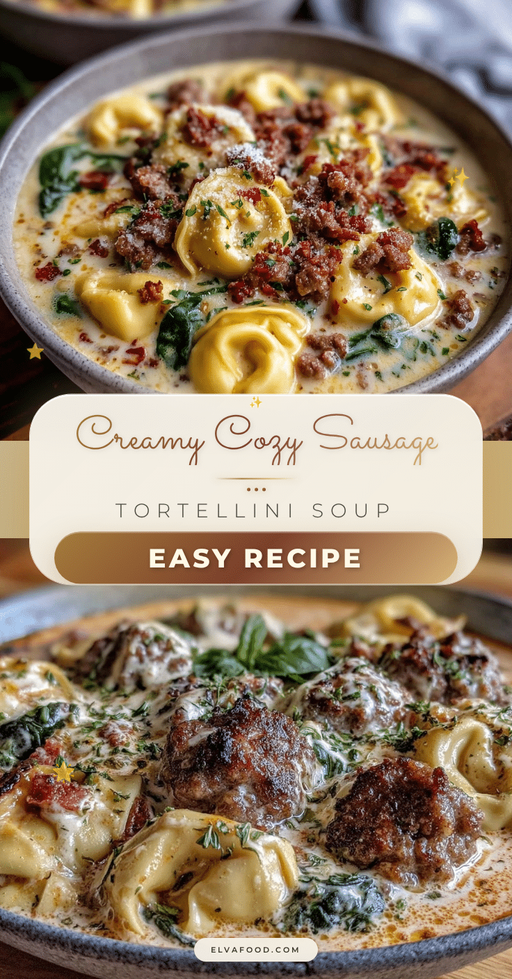 cozy creamy sausage tortellini soup recipe