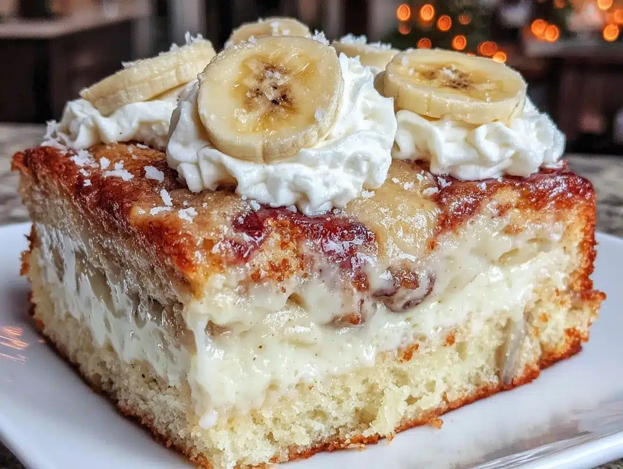 Creamy Banana Pudding Cake preparation steps