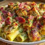 creamy chicken bacon ranch pasta - featured image