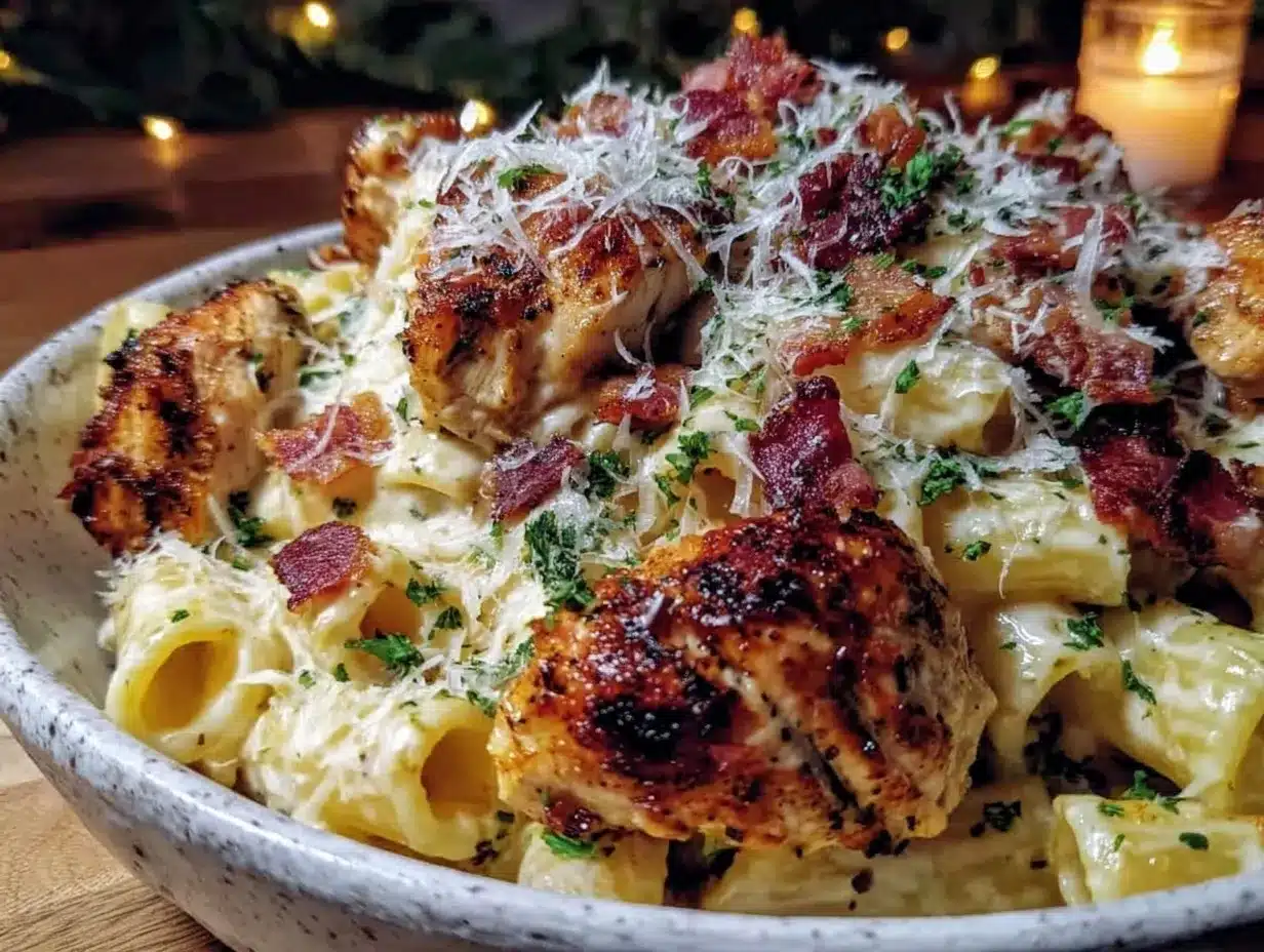 creamy chicken bacon ranch pasta preparation steps