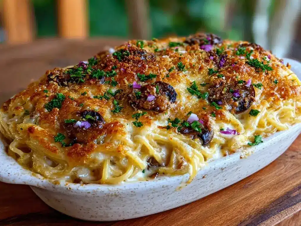 Creamy Chicken Tetrazzini Casserole - featured image