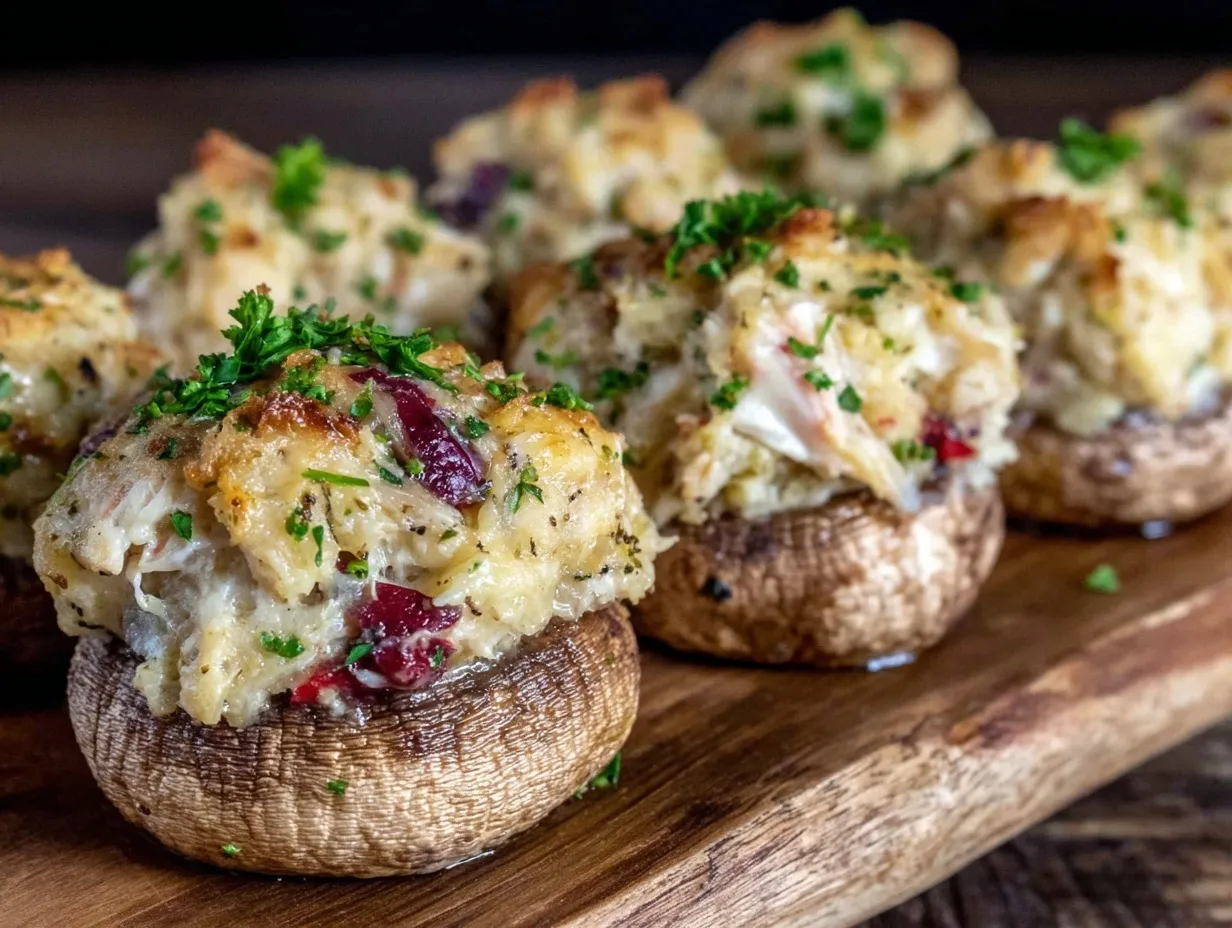 creamy crab-stuffed mushrooms preparation steps