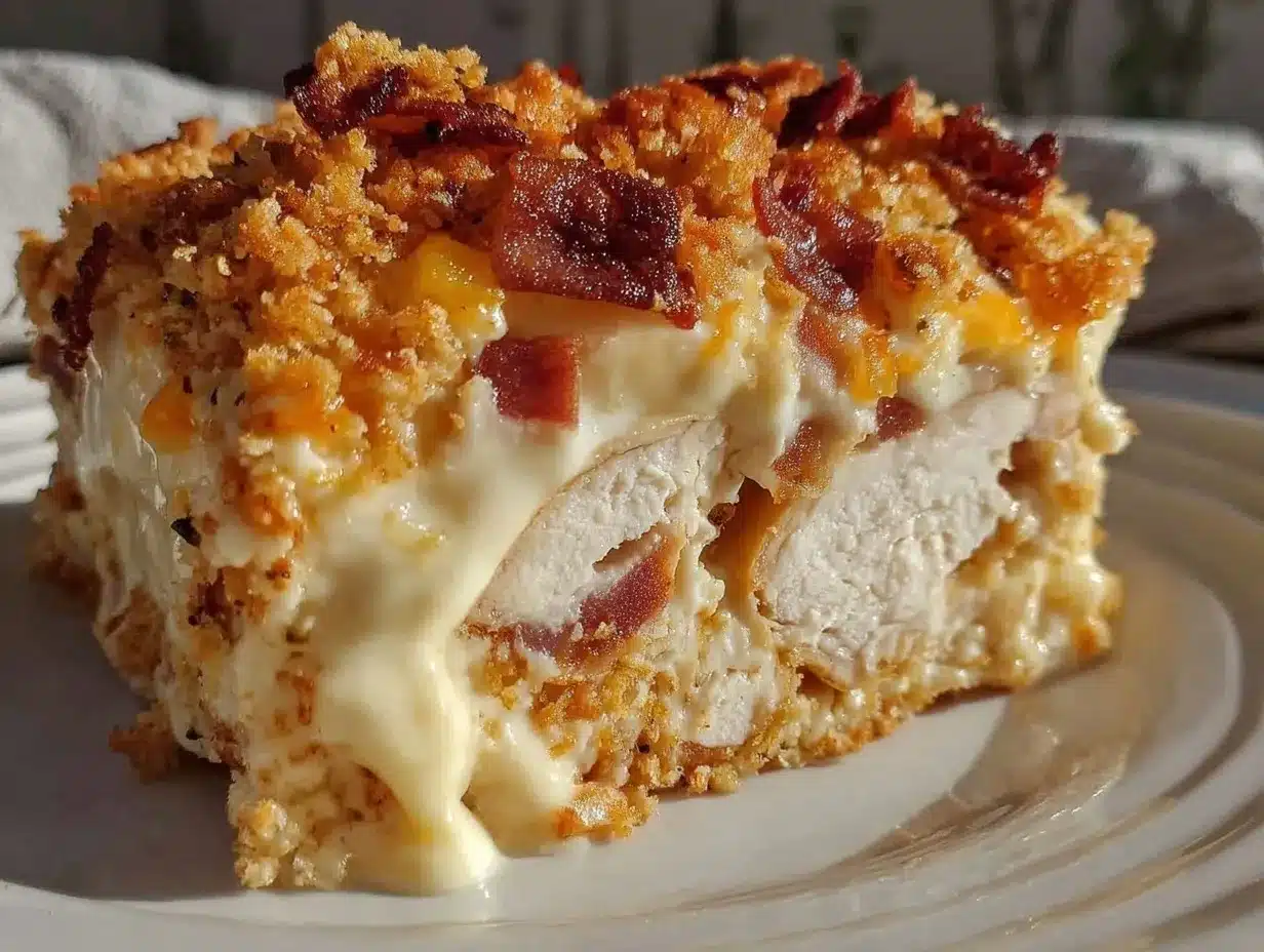 creamy crispy chicken cordon bleu casserole preparation steps
