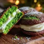 creamy green velvet whoopie pies - featured image