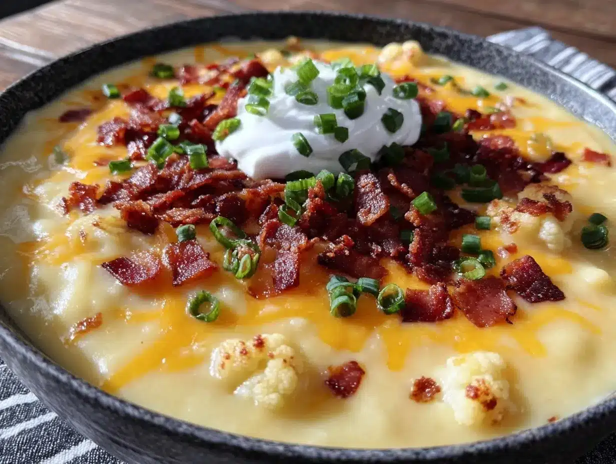 creamy loaded cauliflower soup preparation steps