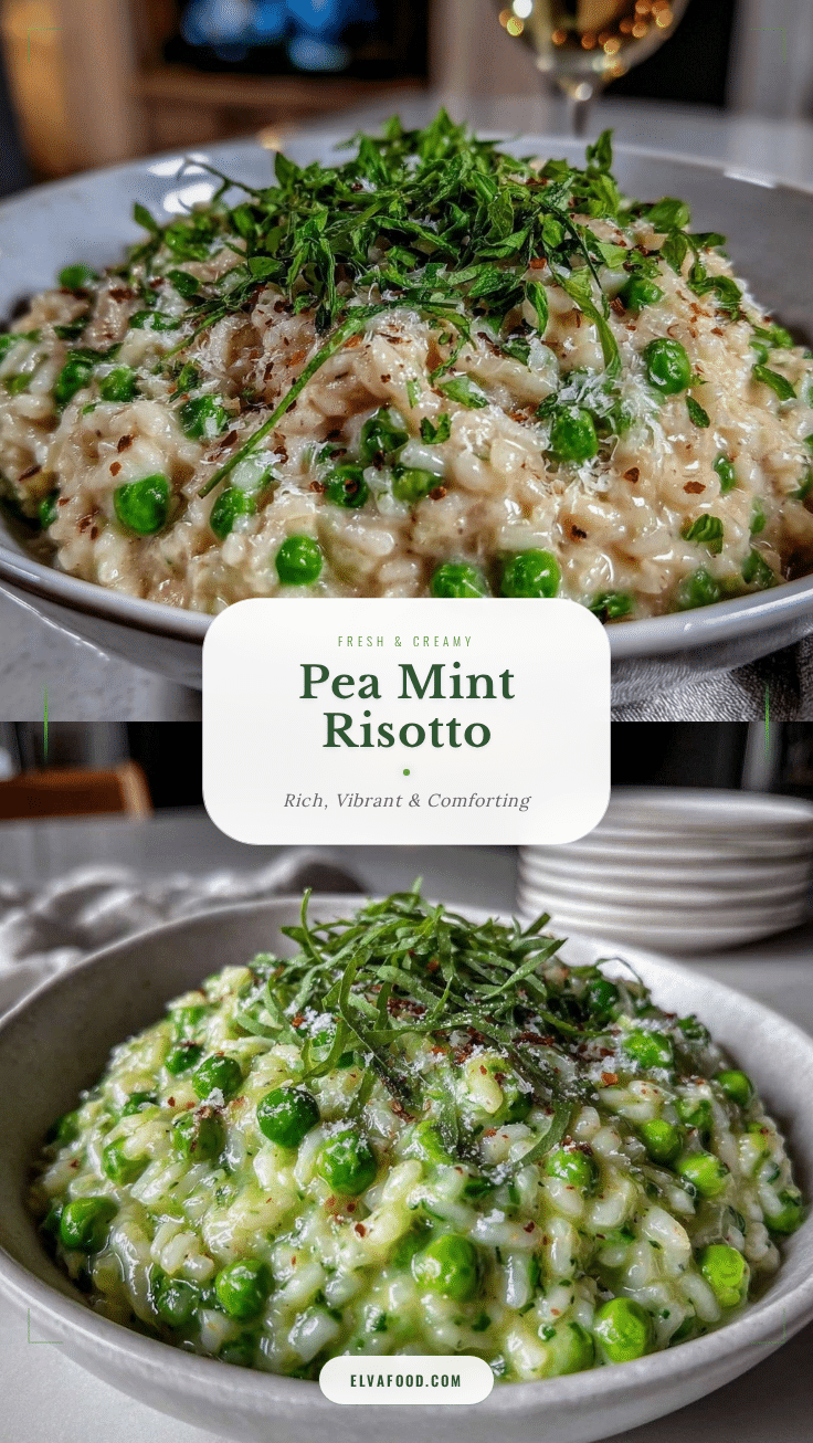 creamy pea and mint risotto recipe