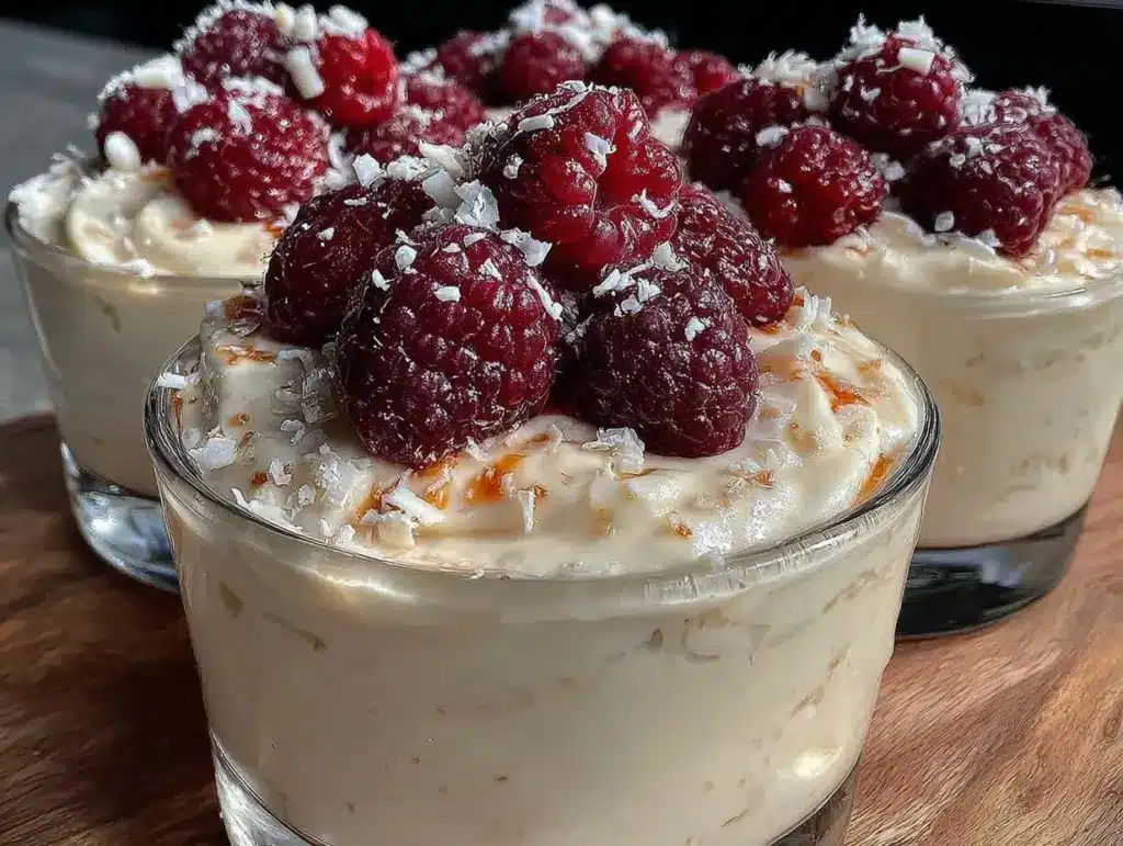 creamy raspberry white chocolate mousse cups - featured image