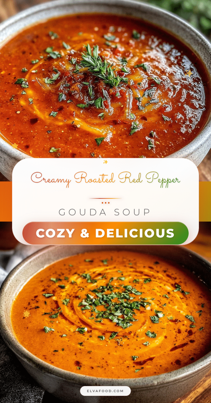 creamy roasted red pepper and gouda soup recipe