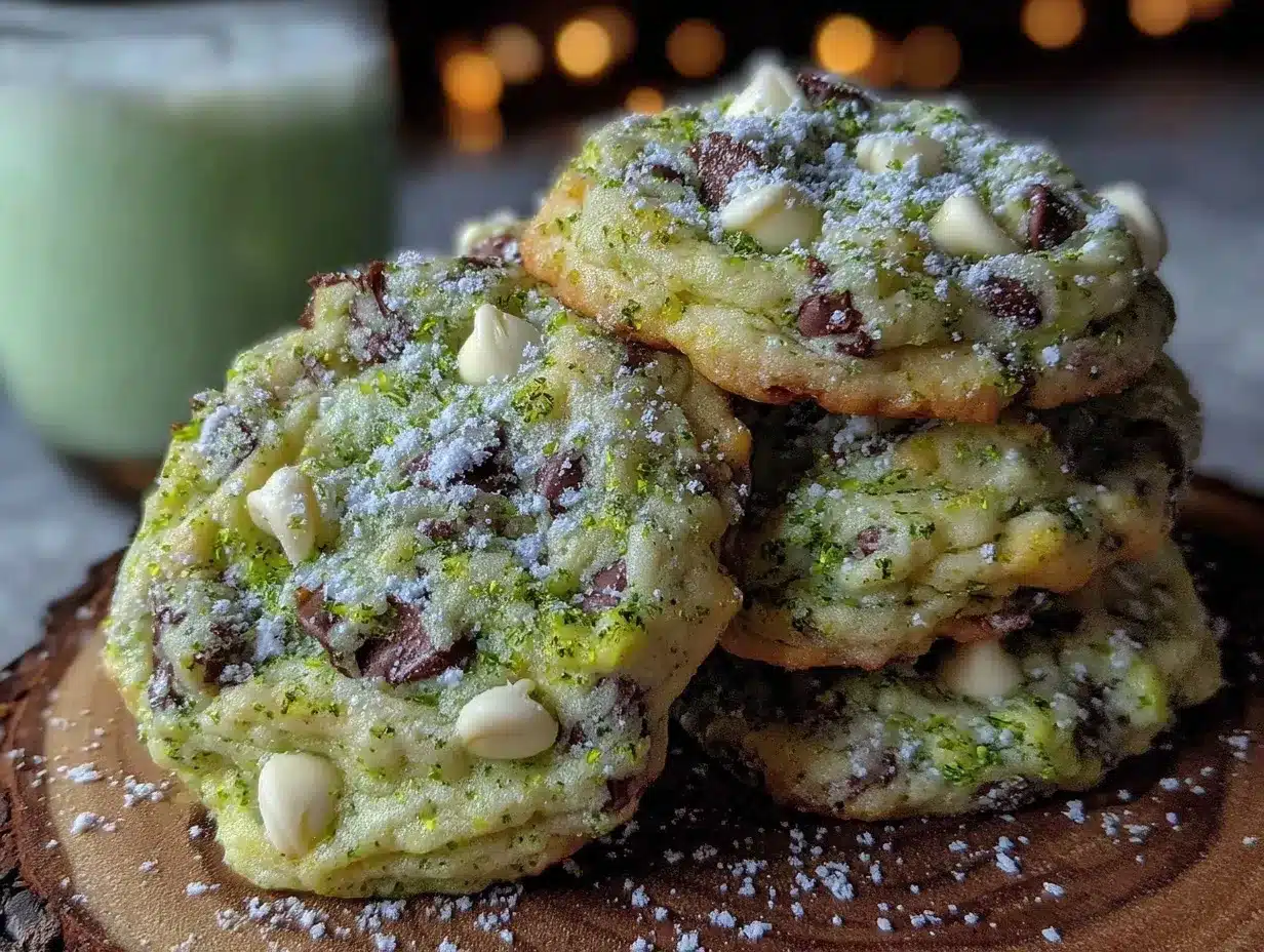 Creamy Shamrock Shake Cookies preparation steps