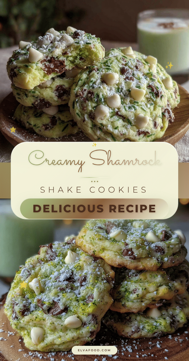 Creamy Shamrock Shake Cookies recipe