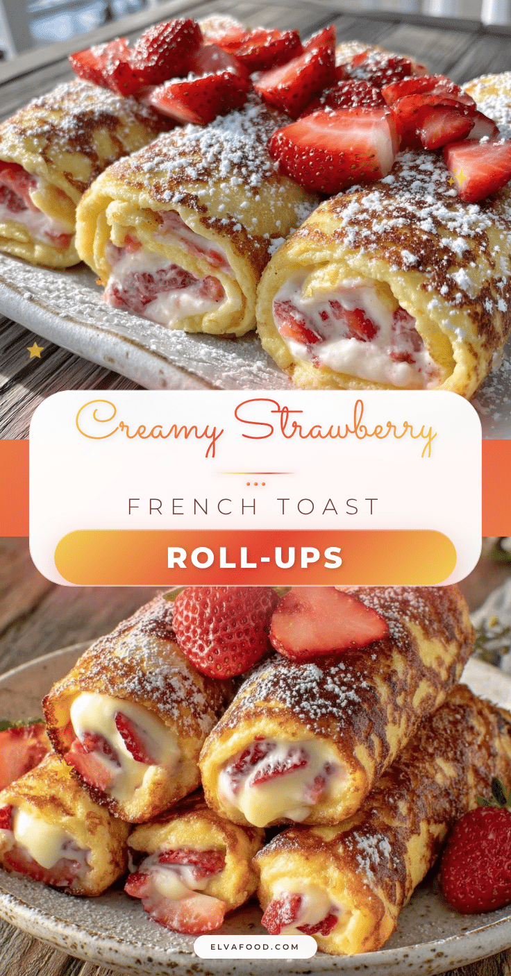 creamy strawberry cream cheese french toast roll-ups recipe
