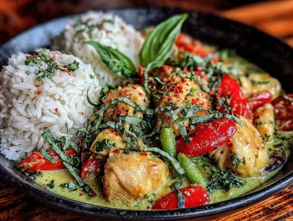 creamy Thai green curry with chicken - featured image