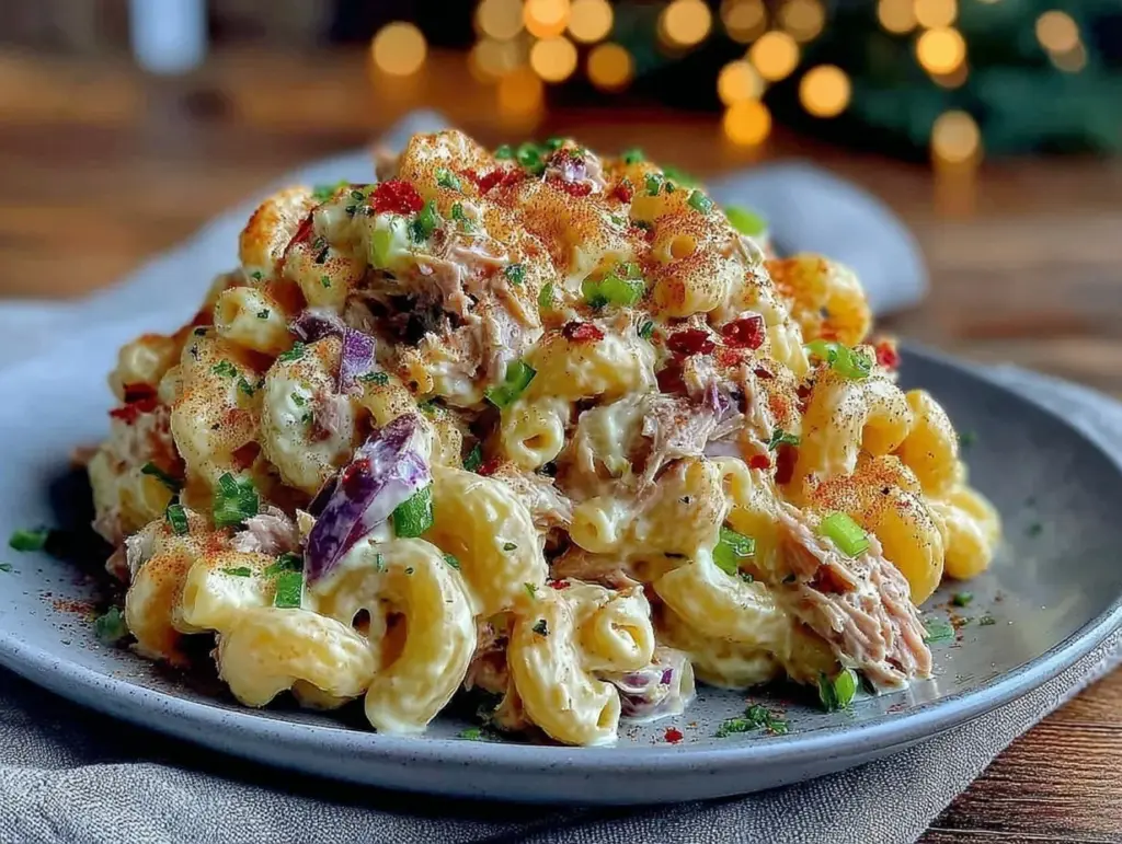 creamy tuna macaroni salad - featured image