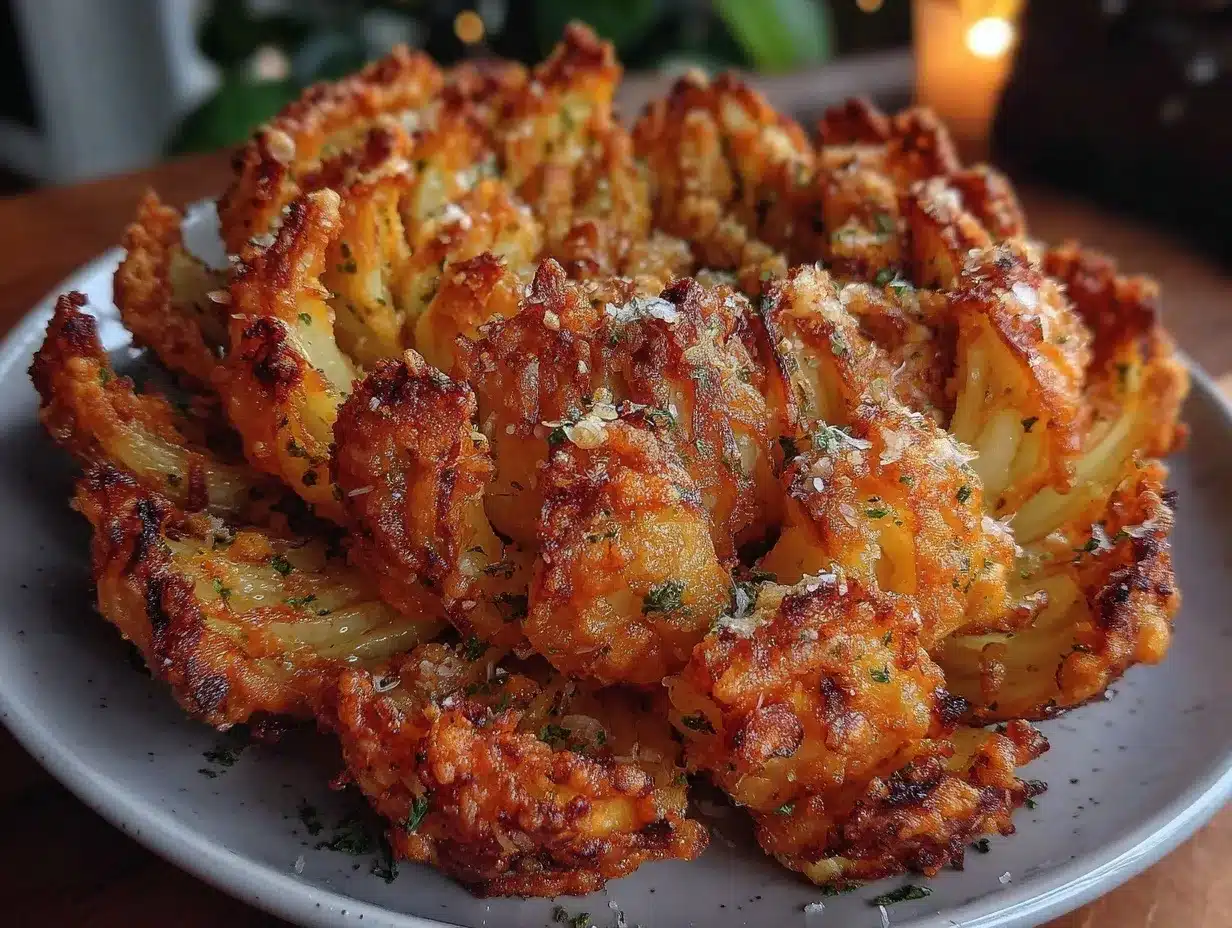 crispy air fryer blooming onion preparation steps