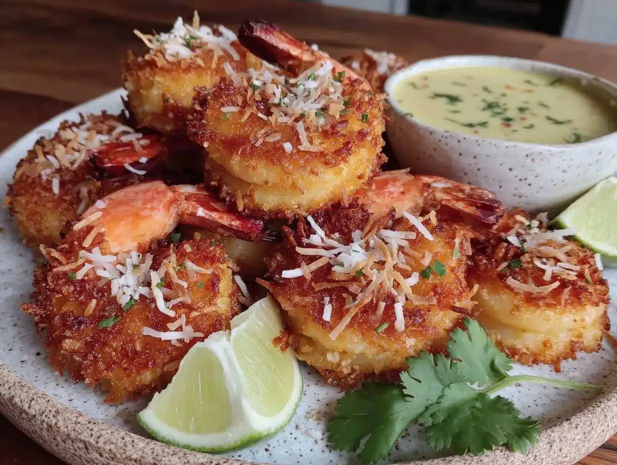 crispy air fryer coconut shrimp preparation steps