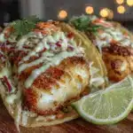 crispy air fryer fish tacos - featured image