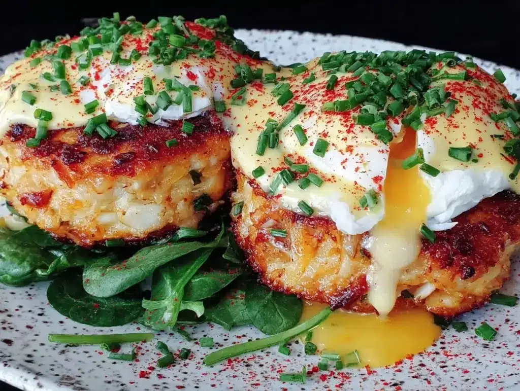 crispy crab cake benedict - featured image