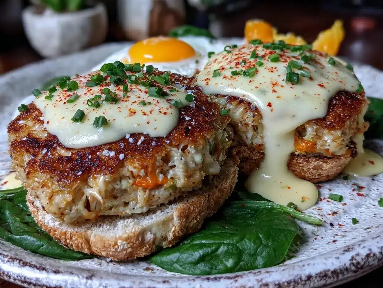 crispy crab cake benedict preparation steps
