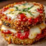 crispy eggplant parmesan stacks - featured image