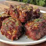 crispy garlic butter air fryer steak bites - featured image