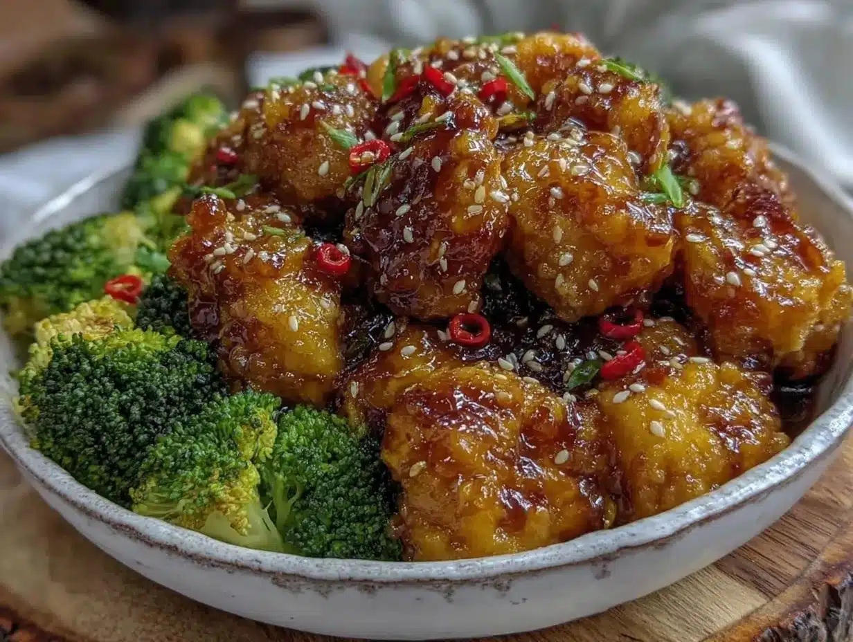 Crispy General Tso’s Chicken with Broccoli preparation steps