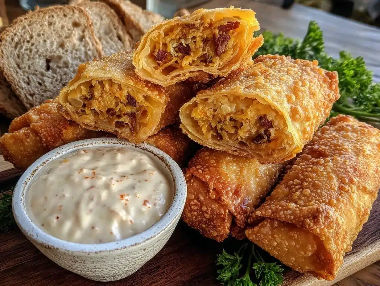 Crispy Reuben Egg Rolls preparation steps