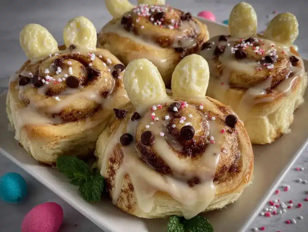 Easter Bunny Cinnamon Rolls - featured image