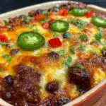 easy cheesy taco casserole bake - featured image