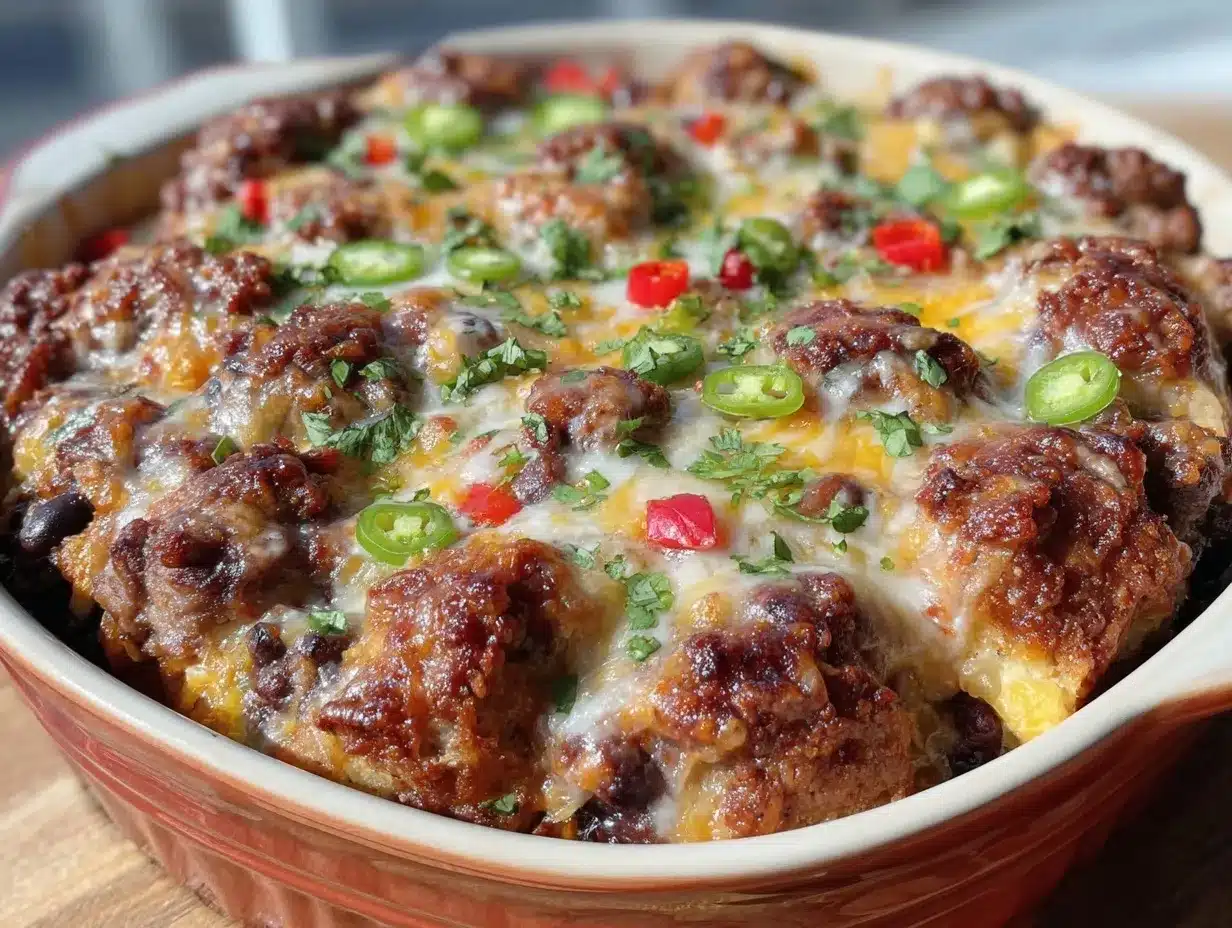 easy cheesy taco casserole bake preparation steps