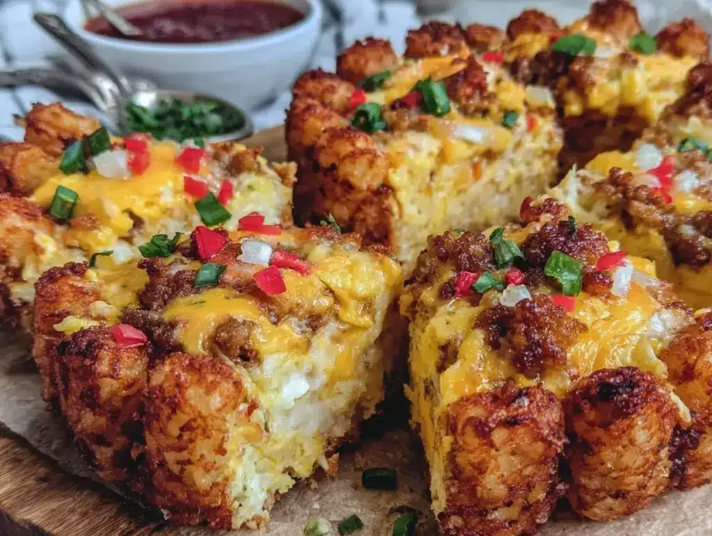 Easy Cheesy Tater Tot Breakfast Casserole - featured image