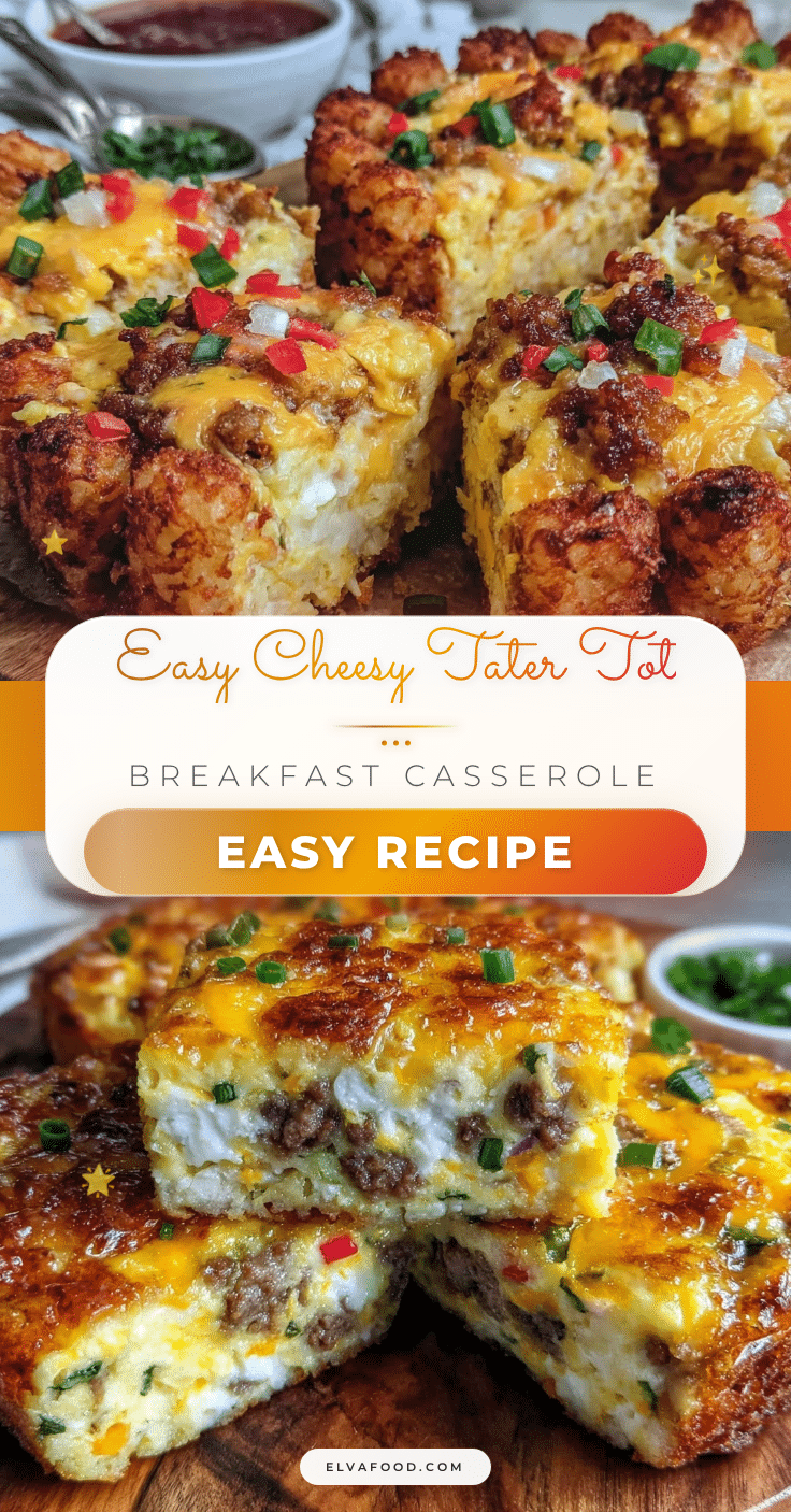 Easy Cheesy Tater Tot Breakfast Casserole recipe