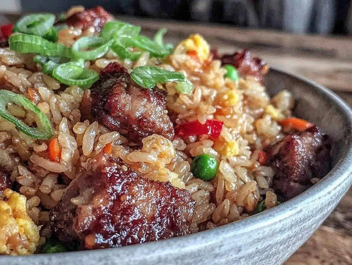 easy crispy pork fried rice preparation steps