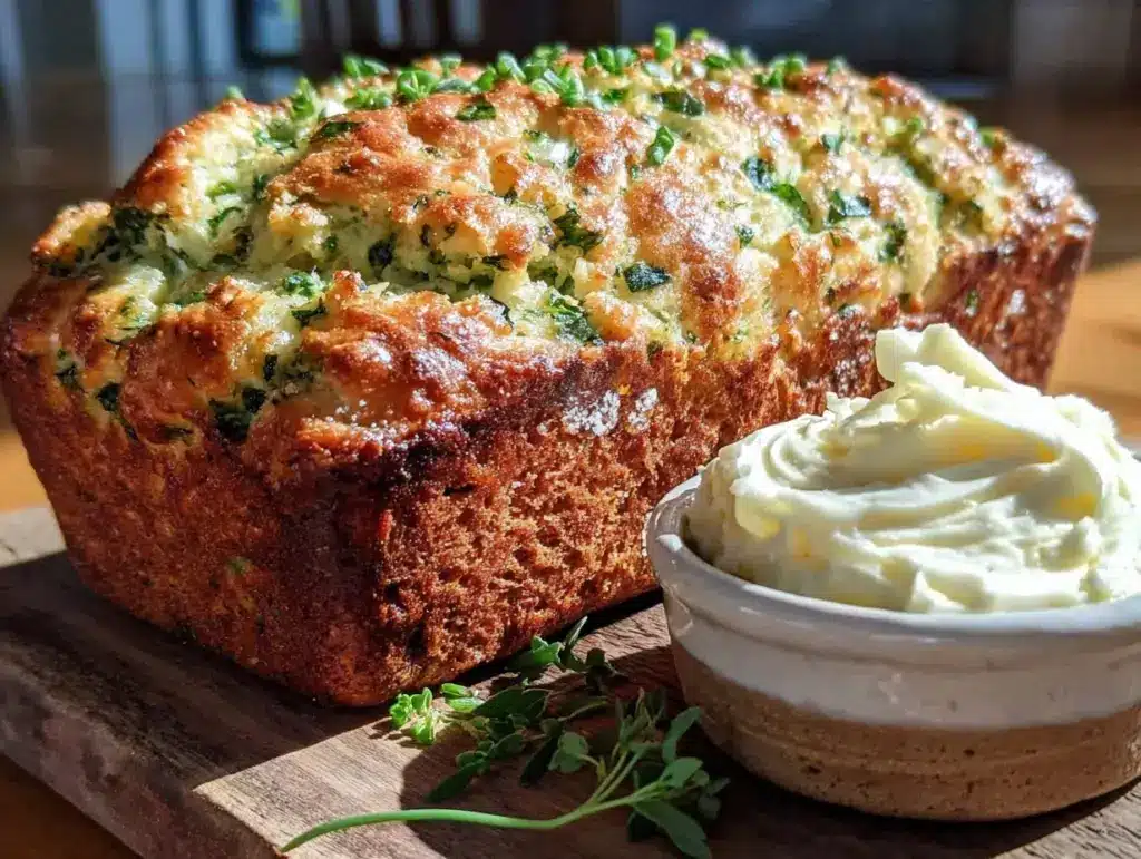 easy fluffy green beer bread - featured image