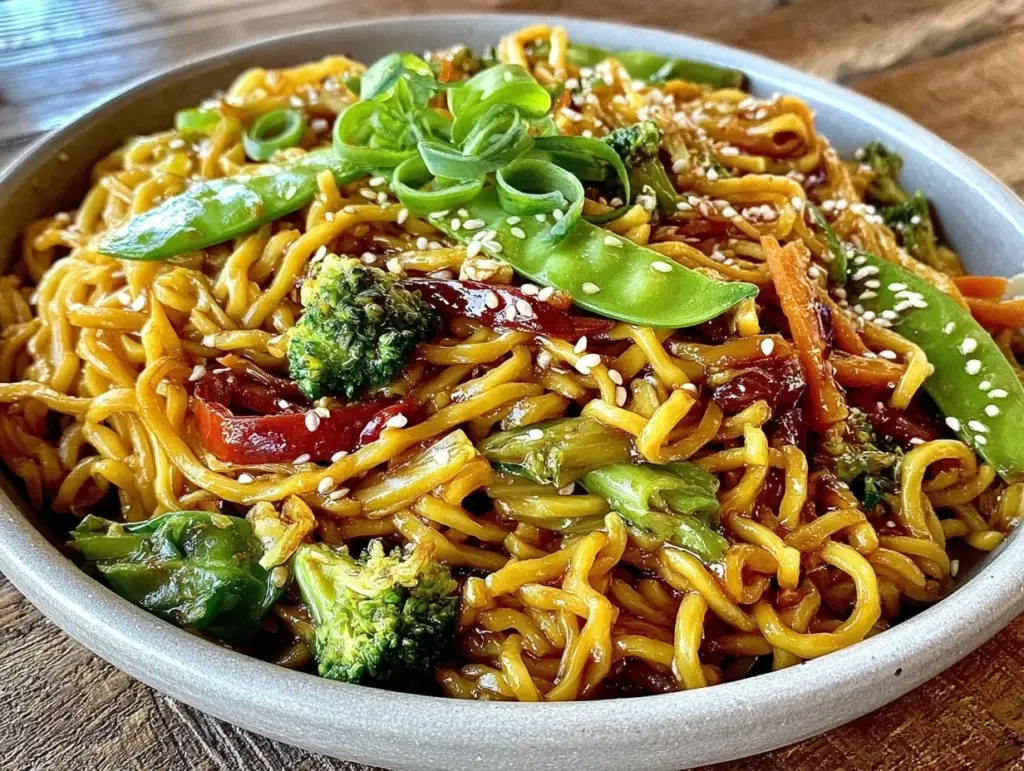 easy vegetable lo mein - featured image