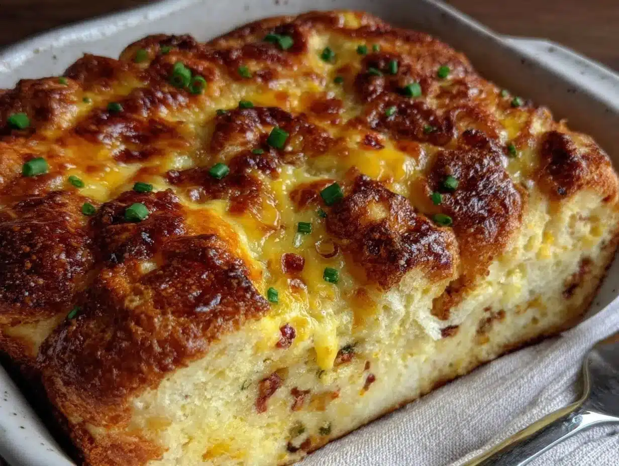 fluffy croissant breakfast casserole preparation steps