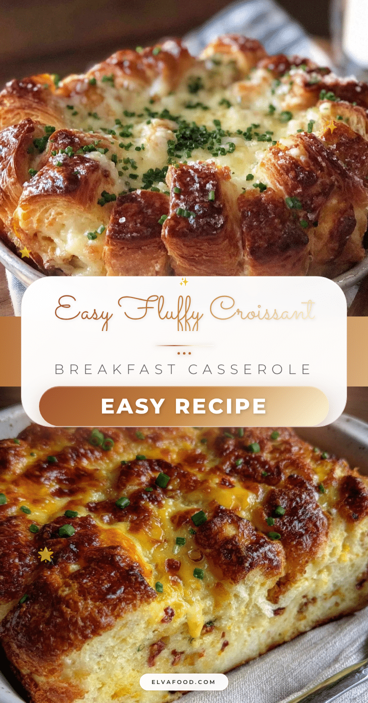 fluffy croissant breakfast casserole recipe