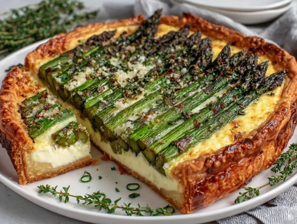 fresh asparagus tart - featured image