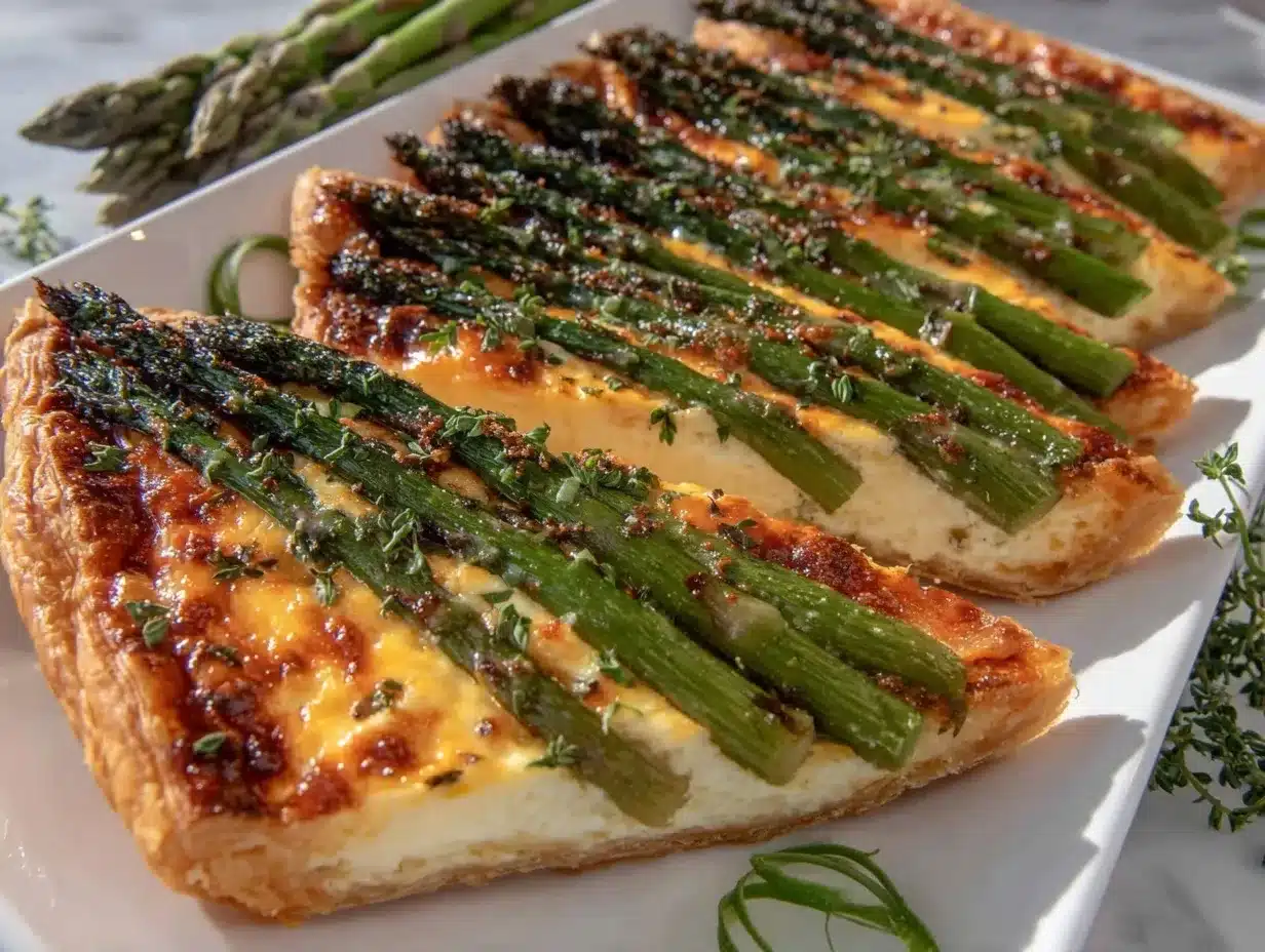 fresh asparagus tart preparation steps
