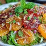 fresh mandarin orange almond salad - featured image