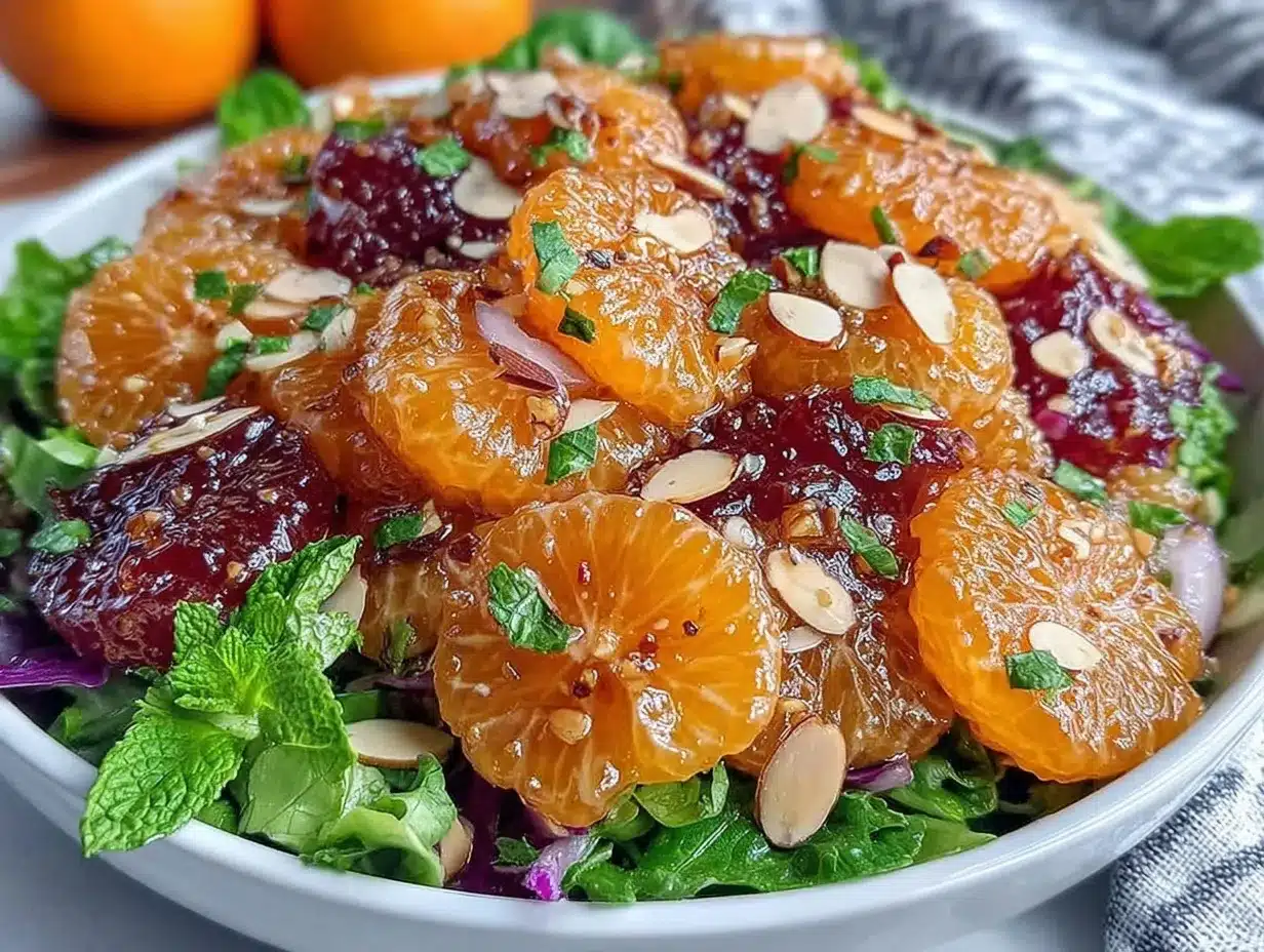 fresh mandarin orange almond salad preparation steps
