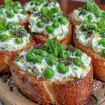 fresh spring pea crostini - featured image