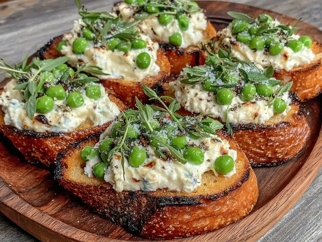 fresh spring pea crostini preparation steps