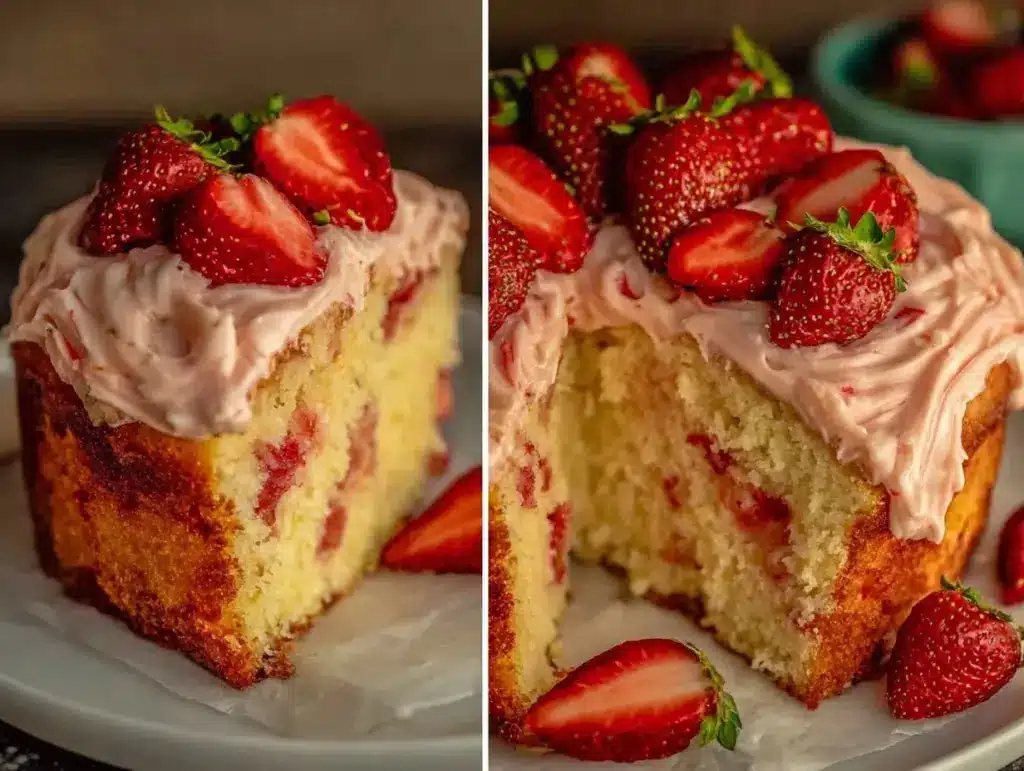 fresh strawberry cake - featured image