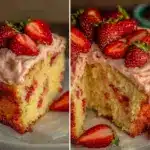 fresh strawberry cake - featured image
